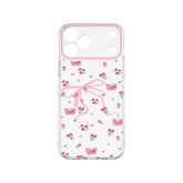 FANGCASE iPhone Clear Pink Bow Butterfly Floral Case